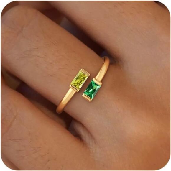✨ Dainty Birthstone Ring - Picture 1 of 2